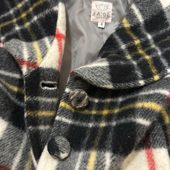 FA GE kids boutique girl toddler circle button down coat peacoat nova check - Picture 6 of 6